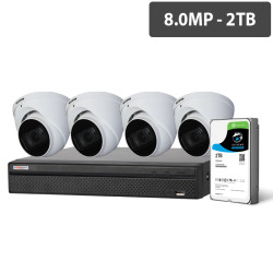 Professional 8 Channel 8.0MP HDCVI Surveillance Kit (4 x Motorised Cameras, 2TB HDD)