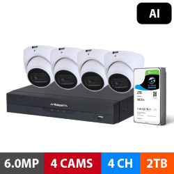 6.0MP AI Smart Dual Light CCTV Kit with 4 Cameras (2TB)